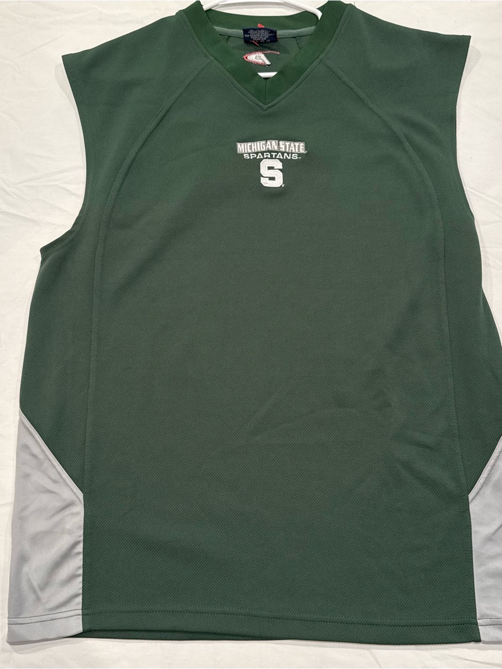 VTG Pro Player Michigan State Spartans Sleeveless Shooting Shirt Jersey L Green